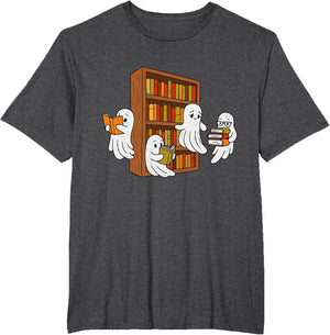 Spooky Ghost Reading Books Halloween Library Bookworm Reader