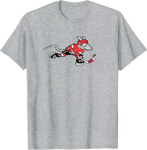 Rink Rat Ice Hockey Player Cartoon Logo