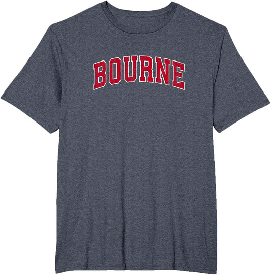Bourne Massachusetts MA Vintage Sports Design Red Design