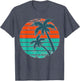 Tropical Retro Palm Tree Sunset in Orange, Aqua and Teal