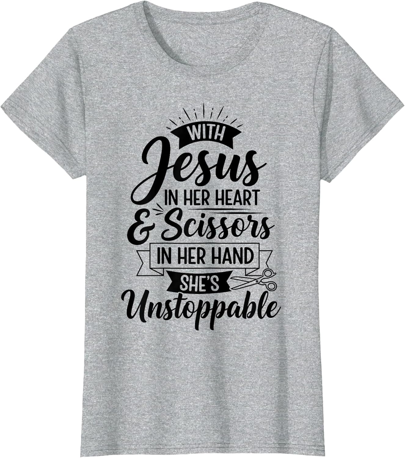 Hairstylist Jesus in Her Heart Scissors Hairdresser Women
