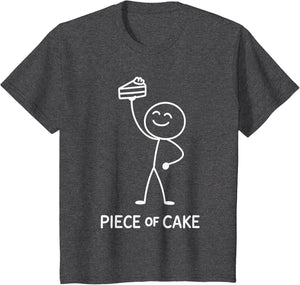 Funny Sarcastic Stickman Idiom Pun Minimalist Piece of Cake