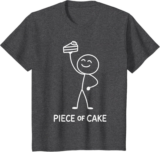 Funny Sarcastic Stickman Idiom Pun Minimalist Piece of Cake