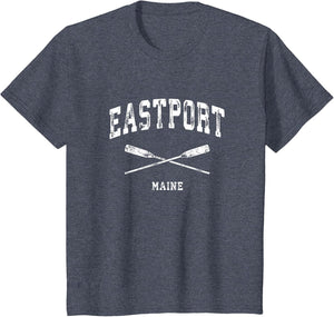 Eastport Maine Vintage Nautical Crossed Oars