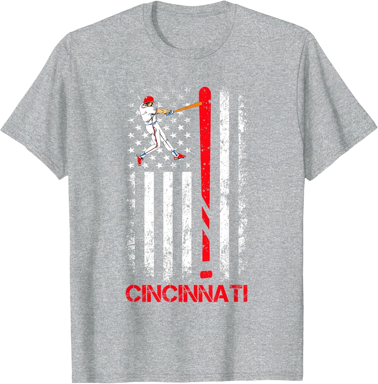 Vintage Cincinnati Baseball American US Flag Premium