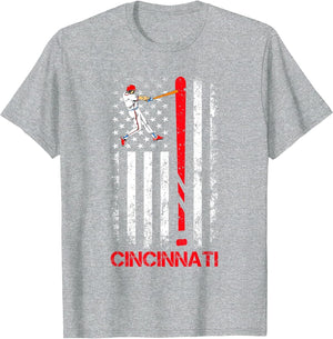 Vintage Cincinnati Baseball American US Flag Premium