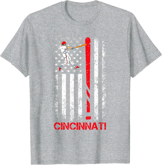 Vintage Cincinnati Baseball American US Flag Premium