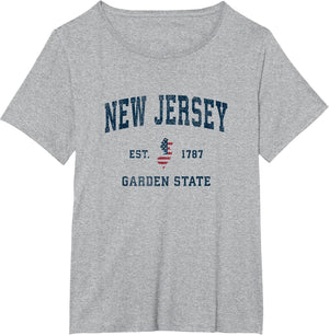 New Jersey Vintage American Flag USA Sports Design