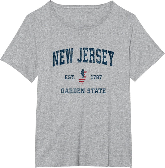 New Jersey Vintage American Flag USA Sports Design