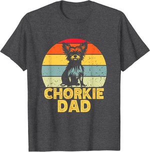 Chorkie Dad Retro Sunset Funny Chihuahua Yorkie Mix Lover