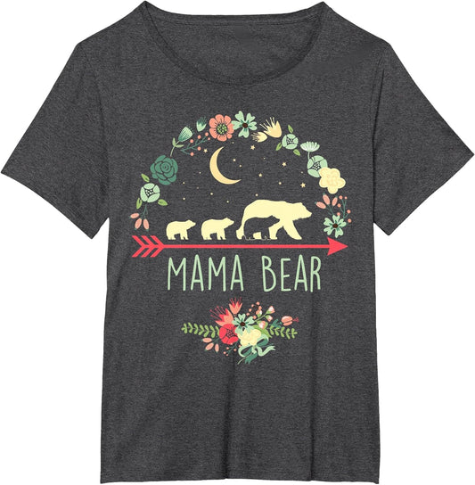 Mama Bear with 3 Cubs Shirt Floral Mother's Day