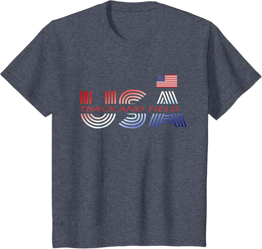 Patriotic USA Team Sports Proud American Track and Field