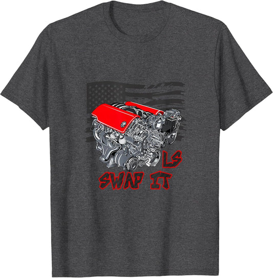 Car Enthusiast Engine Swap It LS American Flag
