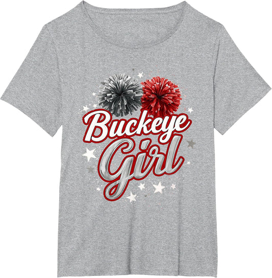 Buckeye Girl Pom-Poms Vintage Sports Ohio Home State