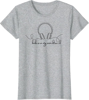 Books are My Soundtrack Audiobook Lover Headphone Line Art
