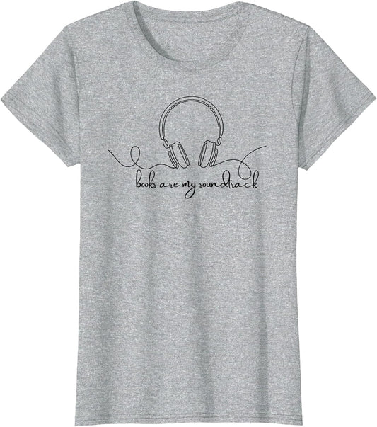 Books are My Soundtrack Audiobook Lover Headphone Line Art