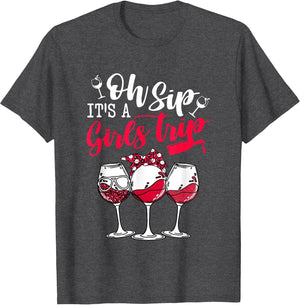 Oh Sip It's A Girls Trip Leopard Print Wine Glasses Party