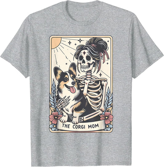 Vintage The Corgi Mom Tarot Card Skeleton Spooky Halloween