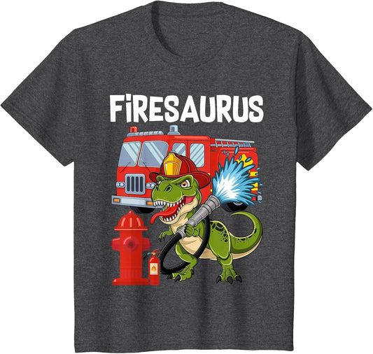 Fire Fighter Saurus Firetruck Fireman Dinosaur