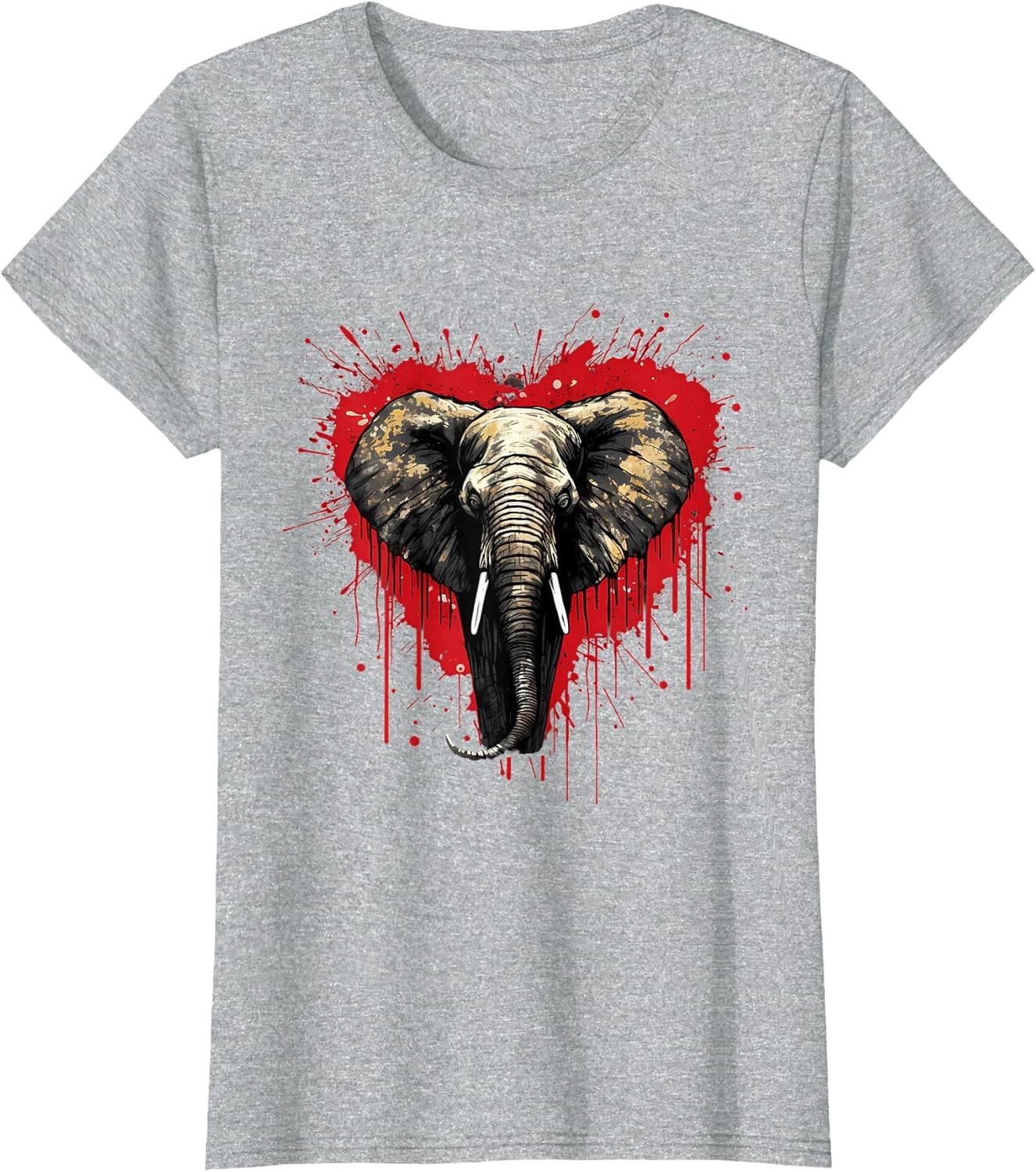 Elephant Portrait Heart Artwork Nature African Animal Lovers