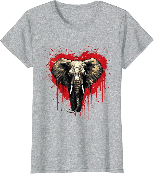Elephant Portrait Heart Artwork Nature African Animal Lovers