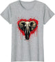 Elephant Portrait Heart Artwork Nature African Animal Lovers