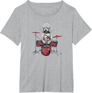 Poodle Dog Drummer Graphic