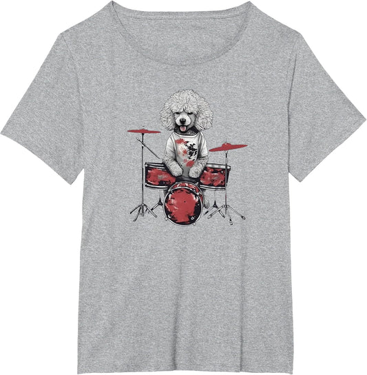 Poodle Dog Drummer Graphic