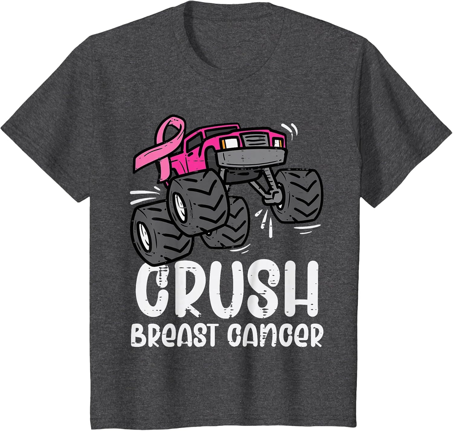 Kids Monster Truck Pink Breast Cancer Awareness Kids Toddler Boys