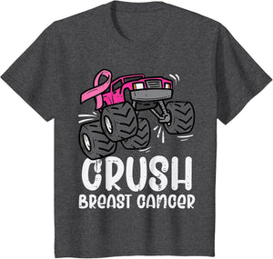 Kids Monster Truck Pink Breast Cancer Awareness Kids Toddler Boys