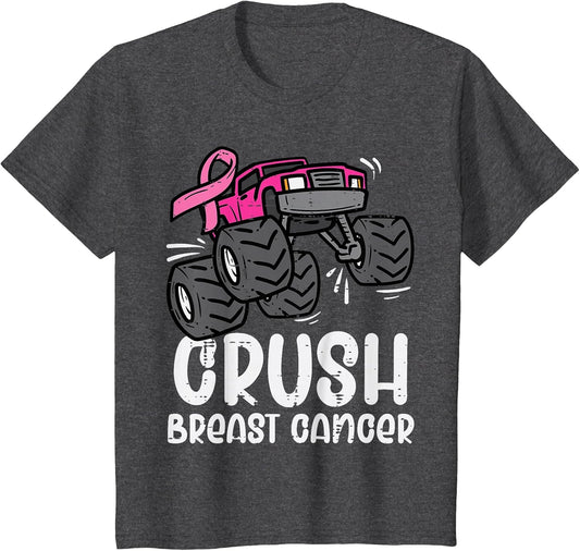 Kids Monster Truck Pink Breast Cancer Awareness Kids Toddler Boys