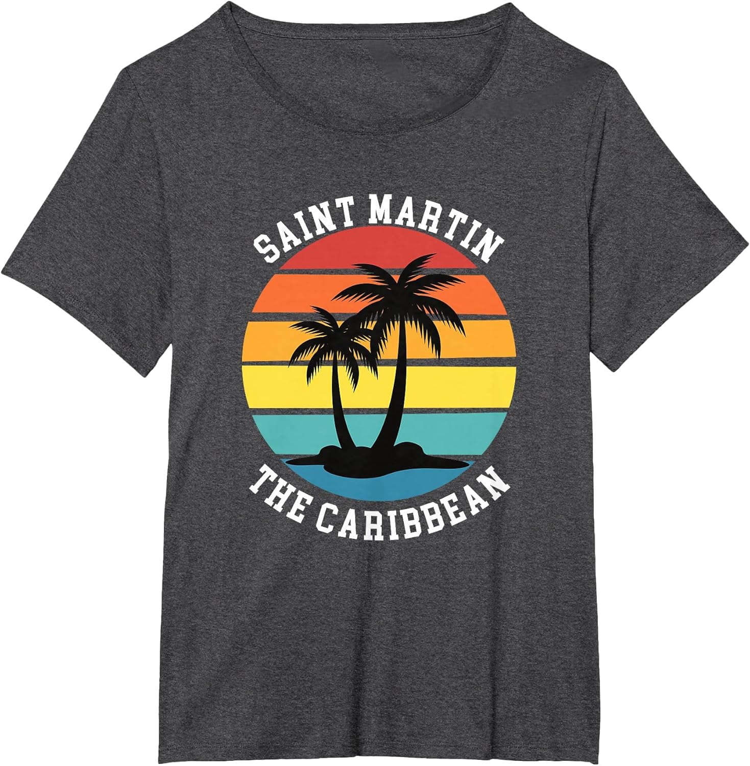 Saint Marten The Caribbean Retro Sunset Palm Trees Vacation