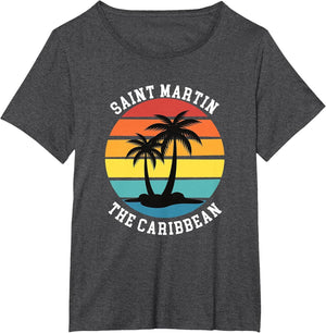 Saint Marten The Caribbean Retro Sunset Palm Trees Vacation