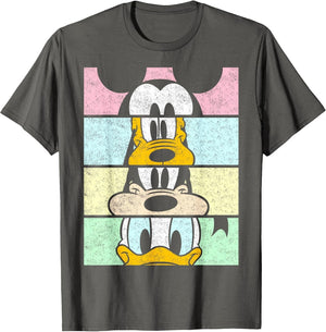 Disney Mickey and Friends Group Comic Panels , Men, Asphalt Grey, X-Large