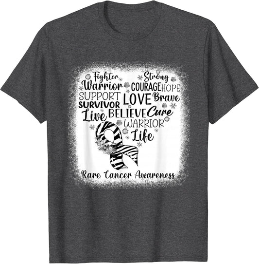 Fighter Warrior Faith Cure Zebra Rare Cancer Awareness