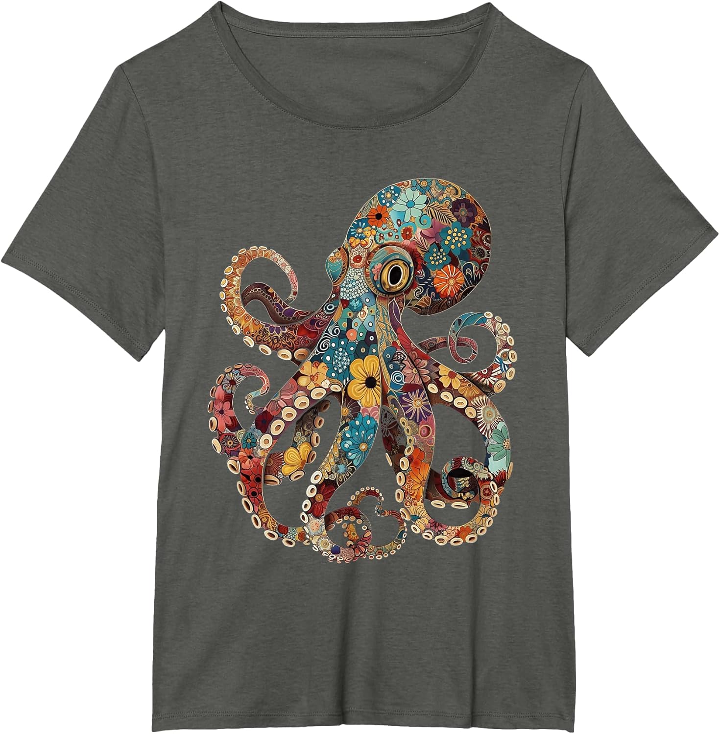 Octopus Floral Vintage Flowers Squid Kraken Scuba Diving