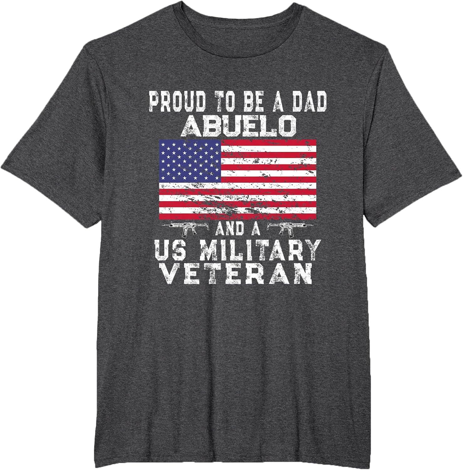 Proud Dad Abuelo Military Veteran - Retro US Flag Grandpa