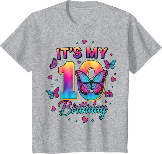 It's My 10th Birthday Butterfly Theme 10 Year Old Party Girl