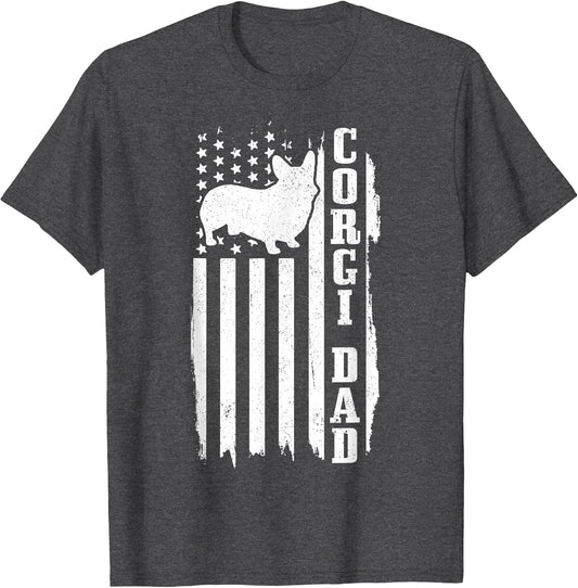 Corgi Dad Vintage American Flag Patriotic Corgi Dog