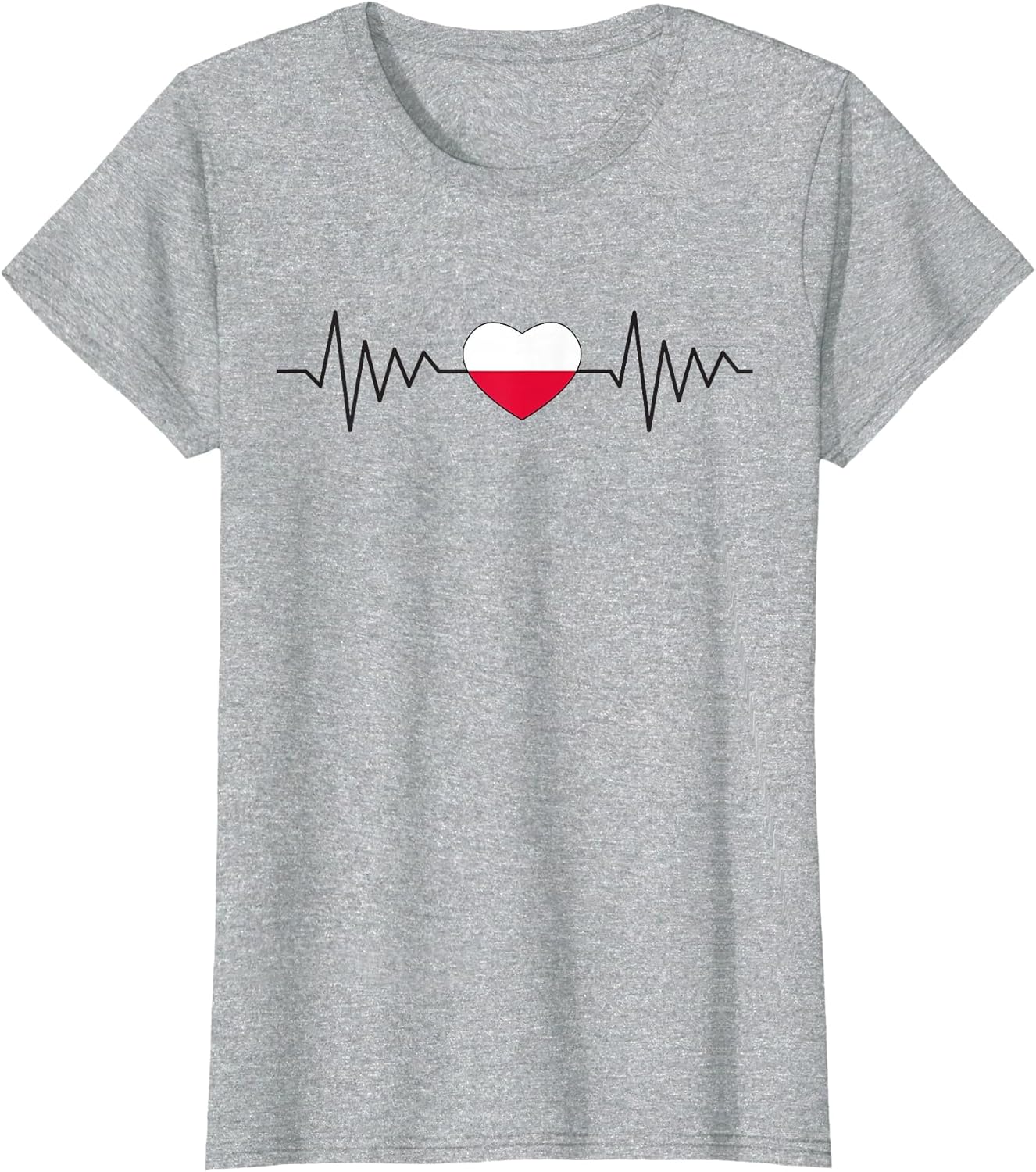 Poland Polska Polish Heartbeat Flag Heart Pride White Red