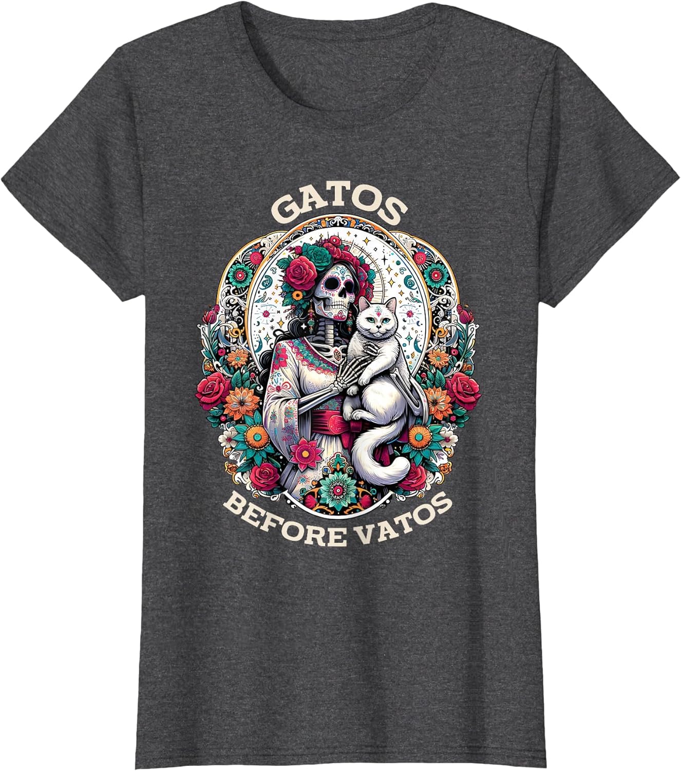 Gatos Before Vatos Tarot Card Skeleton Cat Mexican Fiesta