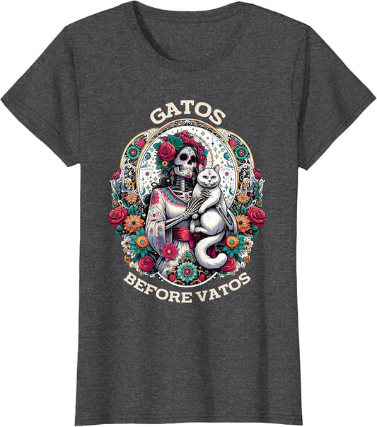 Gatos Before Vatos Tarot Card Skeleton Cat Mexican Fiesta