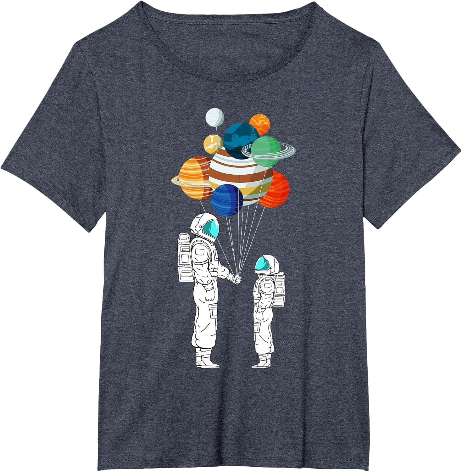 Astronaut Balloon Planets Space Moon Galaxy Stars Spaceship