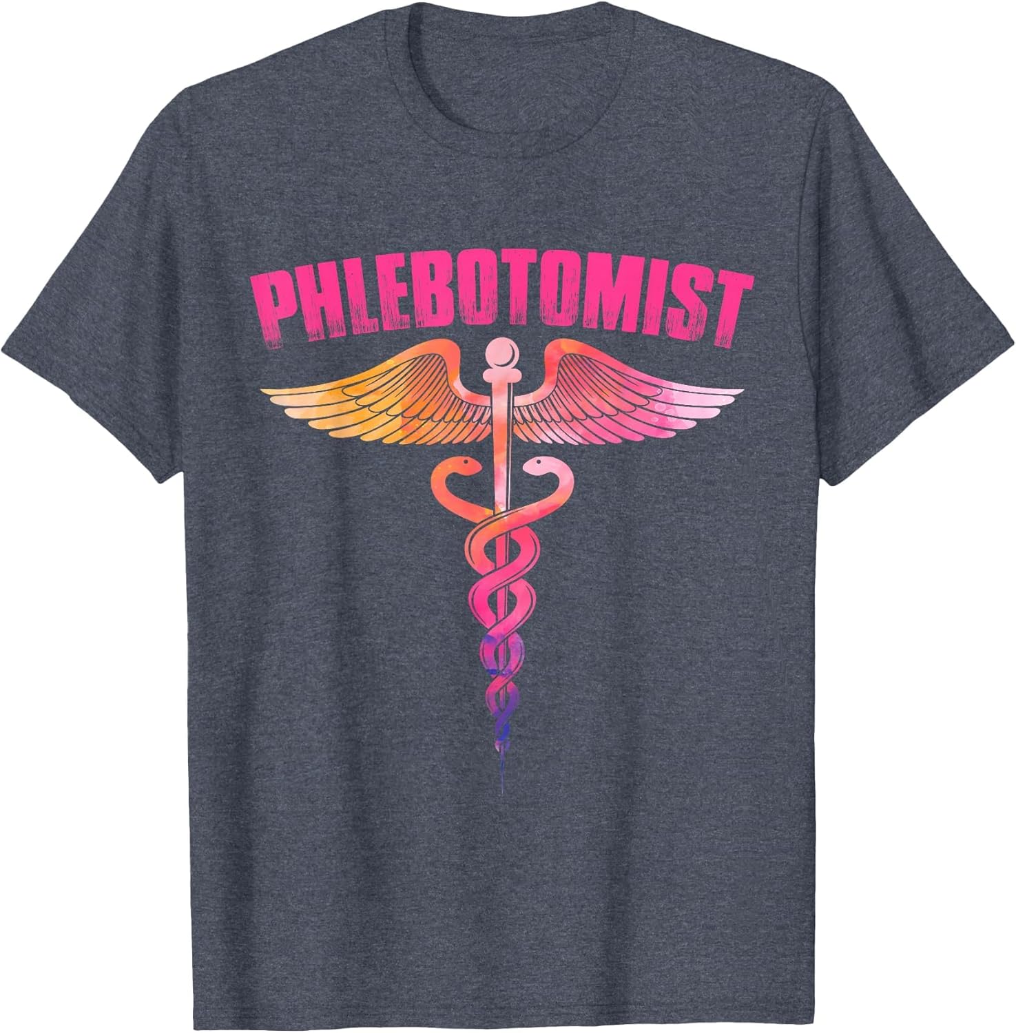 Colorful Watercolor Caduceus Phlebotomist Men Women Novelty