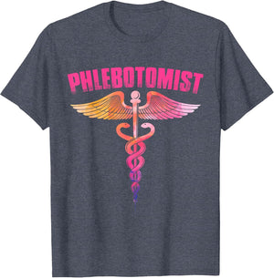 Colorful Watercolor Caduceus Phlebotomist Men Women Novelty