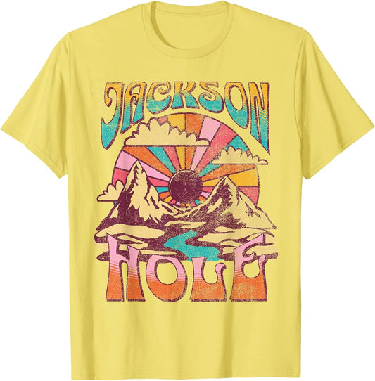 Jackson Hole Wyoming Nature Hiking Mountains Outdoors Retro