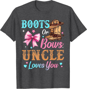 Boots or Bows Uncle Loves You Gender Reveal Family