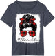 Mama Mom Life Shirts Red Plaid Bandana Messy Bun