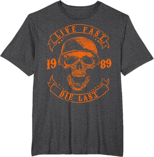 Live Fast Die Last Skull Motorcycle Biker