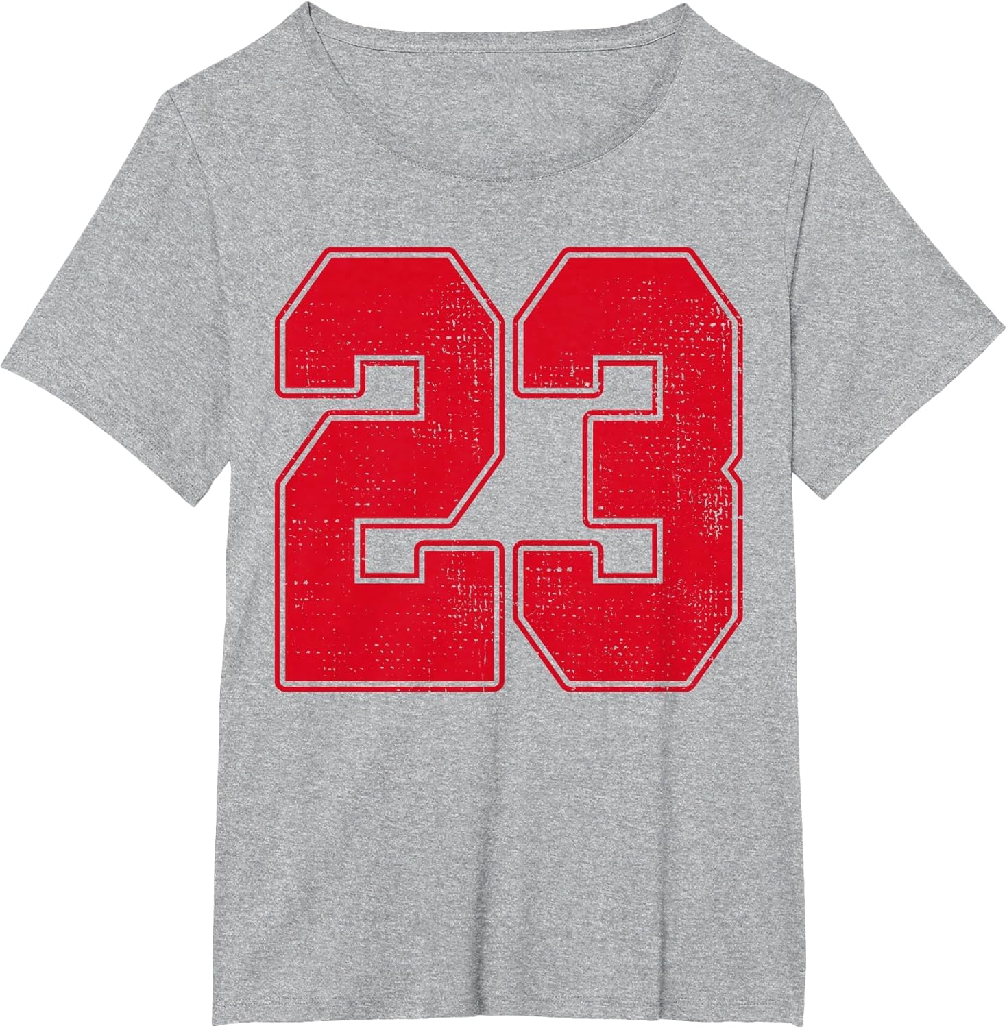 #23 Outline Number 23 Varsity Fan Sports Team Grey Jersey